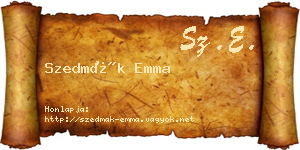 Szedmák Emma névjegykártya